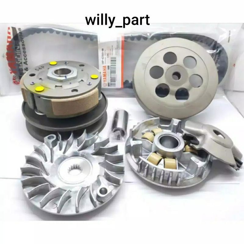 Paket Cvt Lengkap Rumah Roller Assy Set + Pully Assy + Kipas + Vanbelt Mio J Mio soul GT 115 Mio GT 