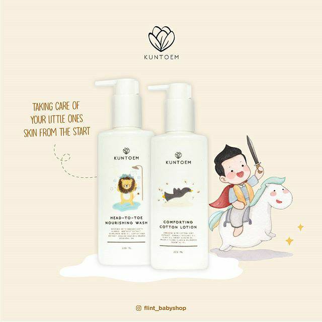 Kuntoem Comforting Cotton Lotion head to toe nourishing wash 2 in 1 shampoo sabun mandi