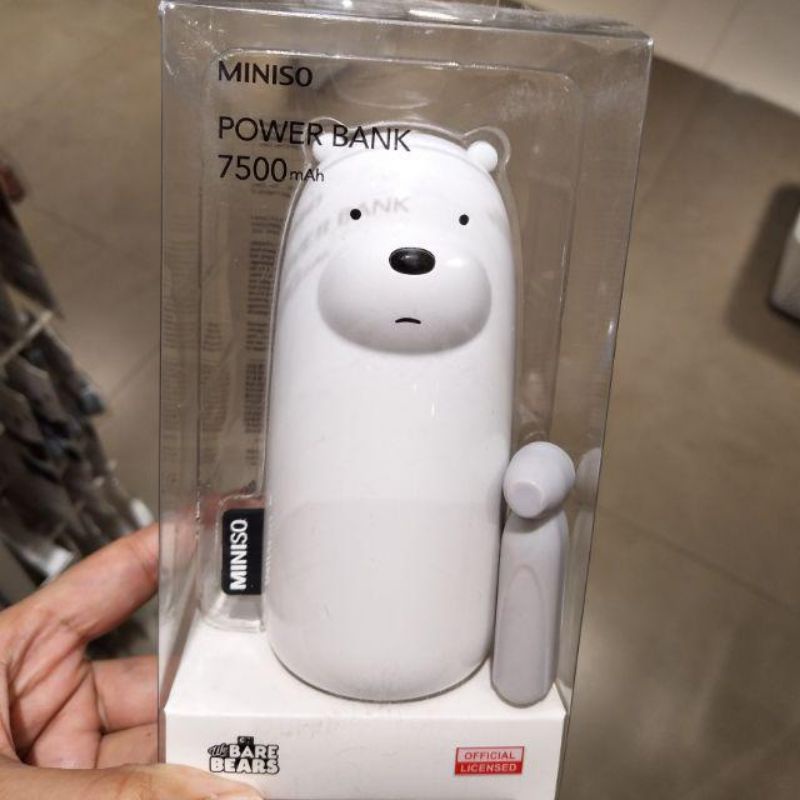 Powerbank We Bare Bears 7500 MAH. powerbank miniso. powerbank 7500 mah