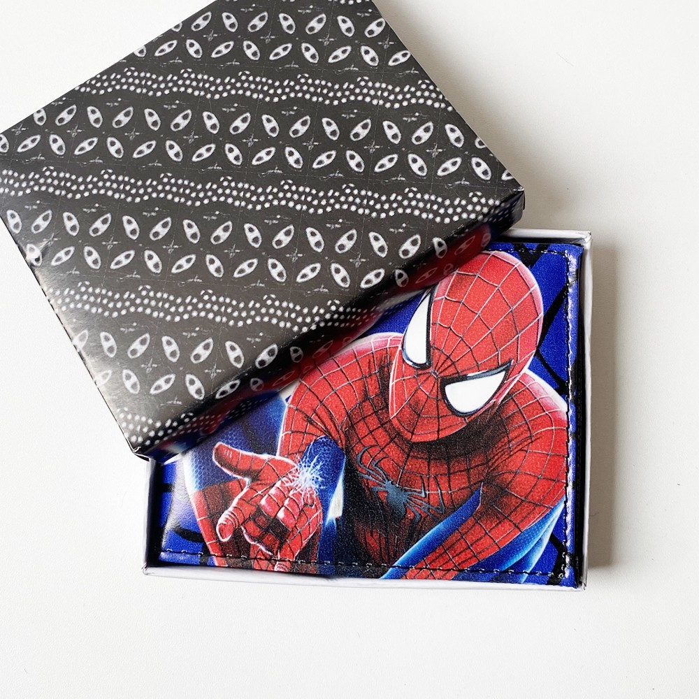 11.11&amp;12.12 BIG SALE!! Dompet Anak Karakter Super Hero Spiderman Dompet Anak Laki Laki Lipat Dua Dompet Kulit PU SP90 + BOX