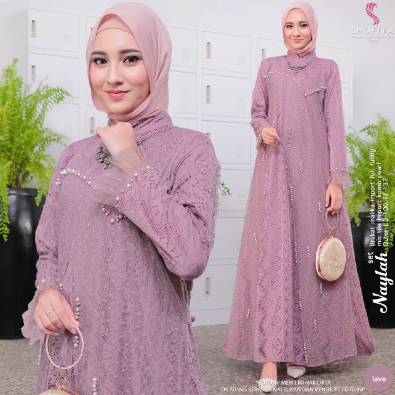Naylah Maxy ori by Shofiya gamis brokat kondangan cantik original