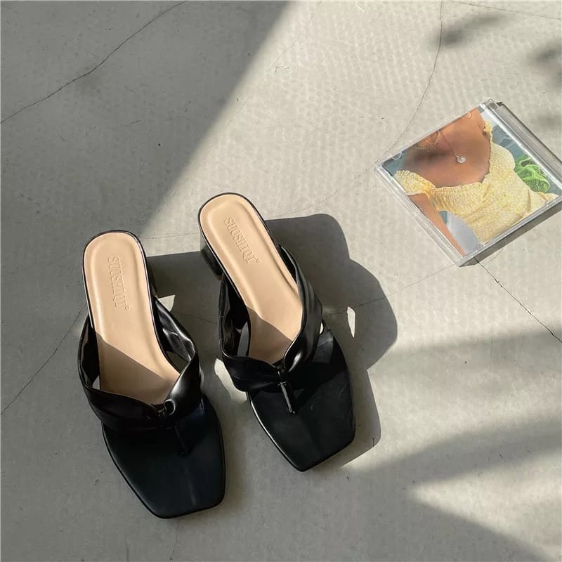 SANDAL HEELS PEREMIUM HAK 3CM TERBARU MODEL JEPIT KEP  N 28