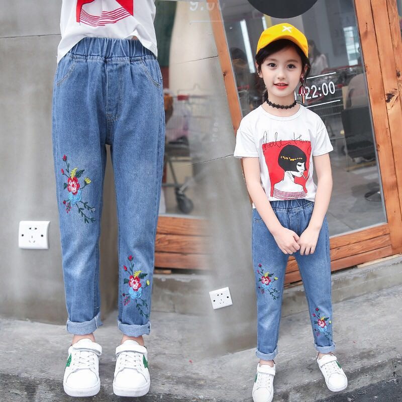 littlekiddoss KF1960 Celana Jeans Panjang Anak Perempuan 3-8Tahun Jeans Import Celana Levis Anak