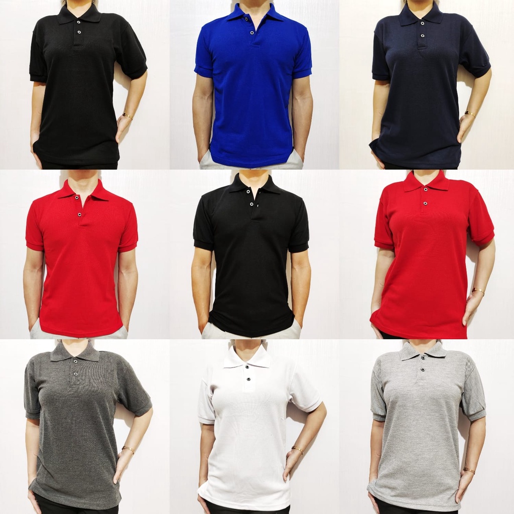 Kaos Polo Shirt Kerah Lakos Polos Pria Wanita Lengan Pendek BO M L XL XXL