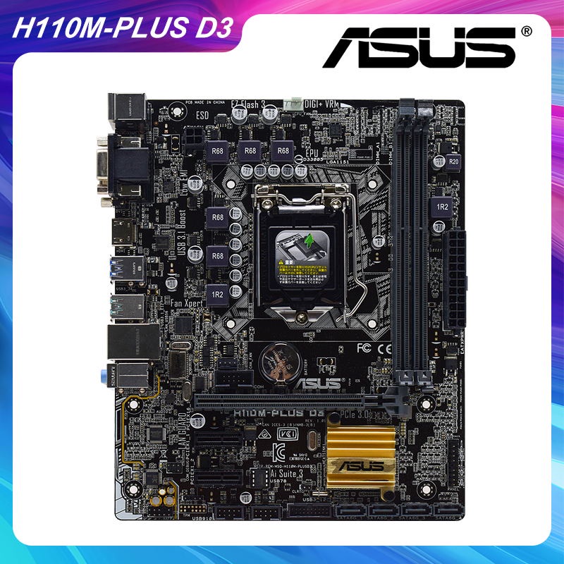 PREORDER ASUS H110M-PLUS D3 1151 Motherboard Motherboard DDR4 32GB RAM Intel H110 Core i3 6300 6100 