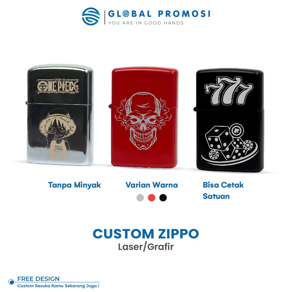 Zippo Custom Laser Grafir Souvenir Cetak Nama Logo Design Bebas Suka2