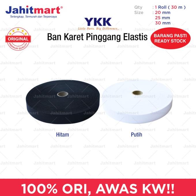 Ban Karet Pinggang Elastis Merk YKK / Roll
