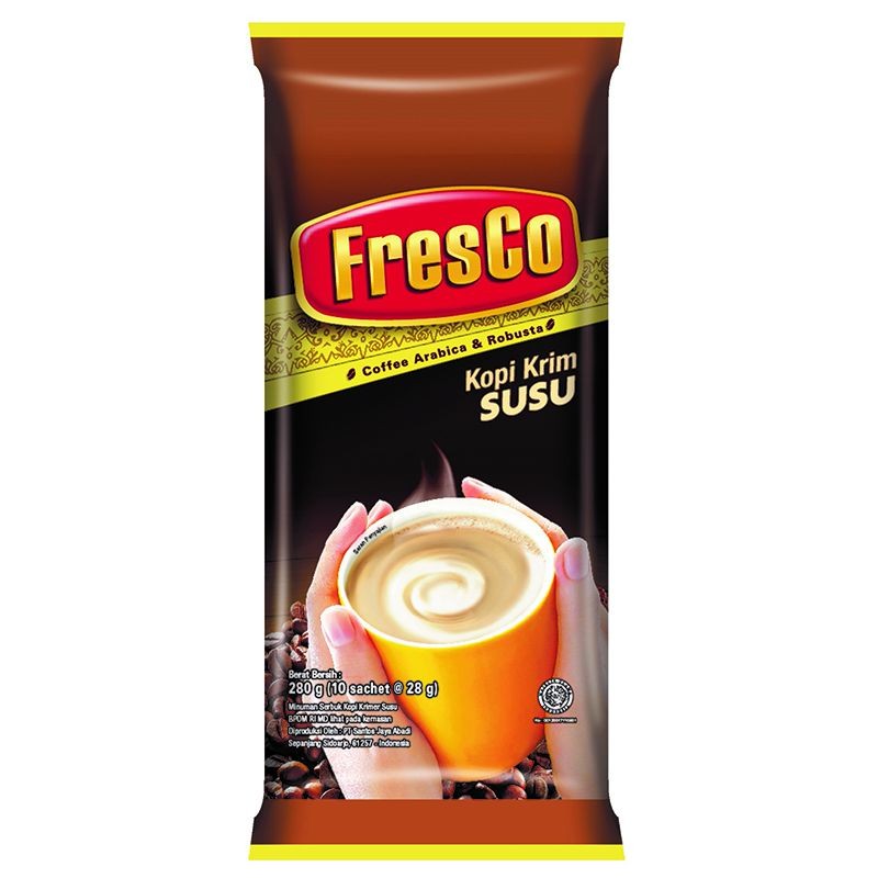 

Fresco Kopi Krim Susu 28 gr Sachet Pack (Isi 10 Sachet)