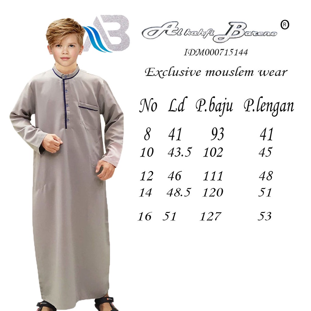 Baju Koko Anak Laki Laki Jubah Anak Laki Laki/Gamis Anak laki laki Jubah anak laki laki Tanggung Terbaru Al qadr/AB Alkahfi Bareno Katun COD