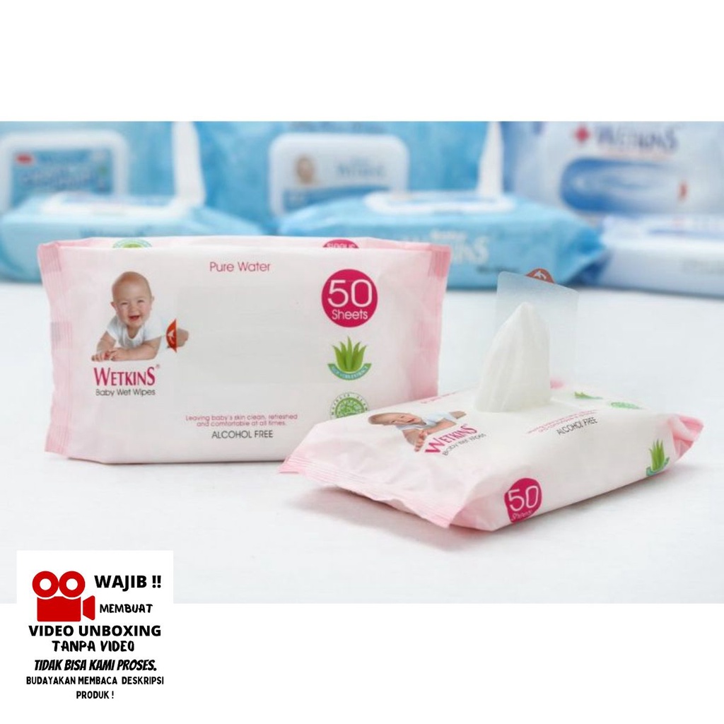 TISSUE BASAH WETKINS BABY PINK AND BLUE TISU BASAH WET WIPES BABY WET