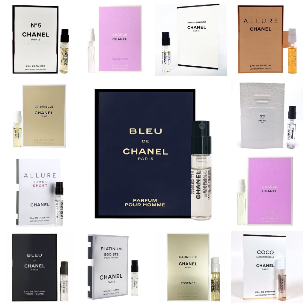 Ch4n3L Vial Parfum Coco Mademoiselle Intense Gabrielle Essence Gardenia Leau Privee Night Bleu de Ch
