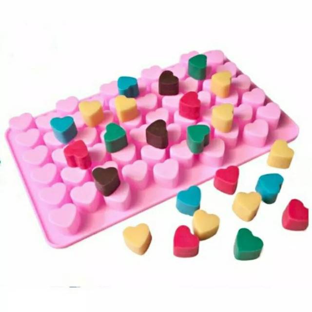 Cetakan Silikon Coklat Love Mini Puding Es Batu Hati Ukuran Kecil Heart Silicone Mold