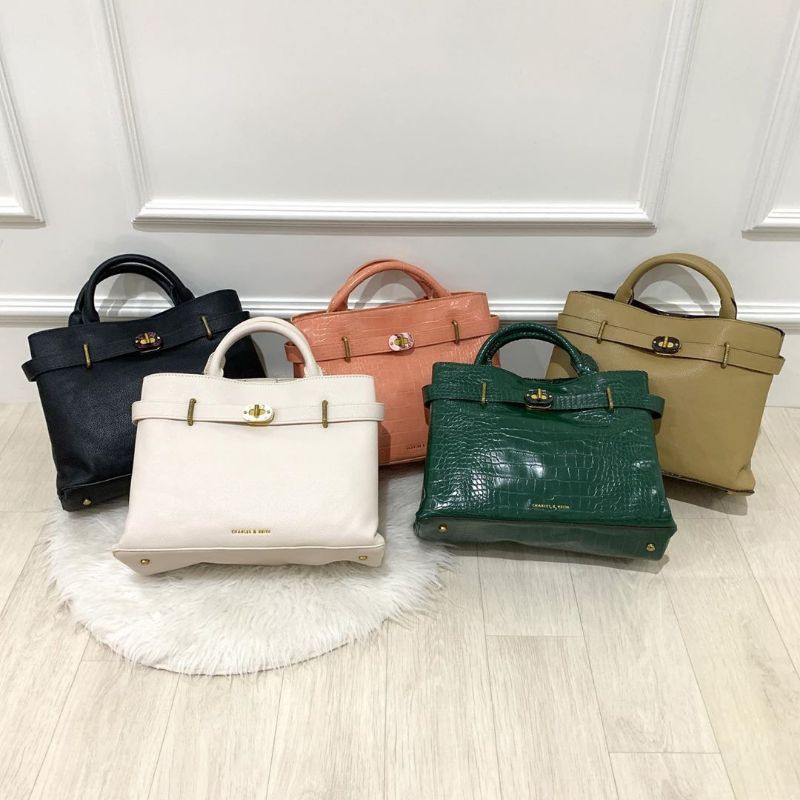 CK Large Turn-Lock Tote Bag