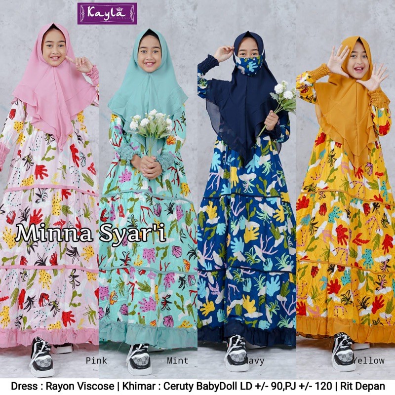 GAMIS ANAK RAYON VISCOE MINNA SYARI KIDS BY KAYLA