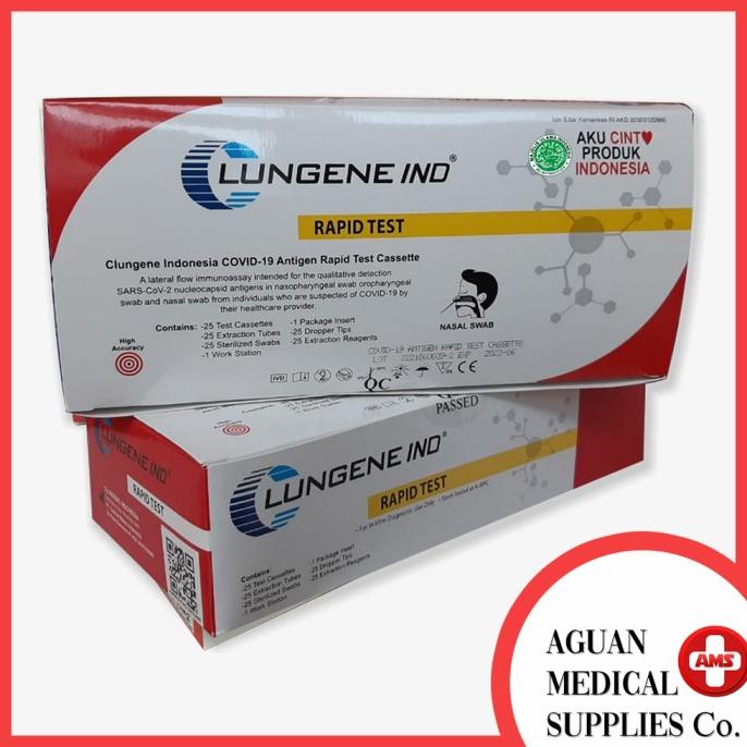 Alat Test Swab Antigen Lungene Merah Putih Omicron per Box isi 25 pcs