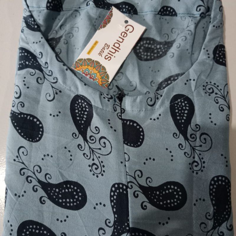 daster gendis jumbo XXXL busui, hamil LD 130 PB 110 saku kanan, rayon adem-G Gina biru