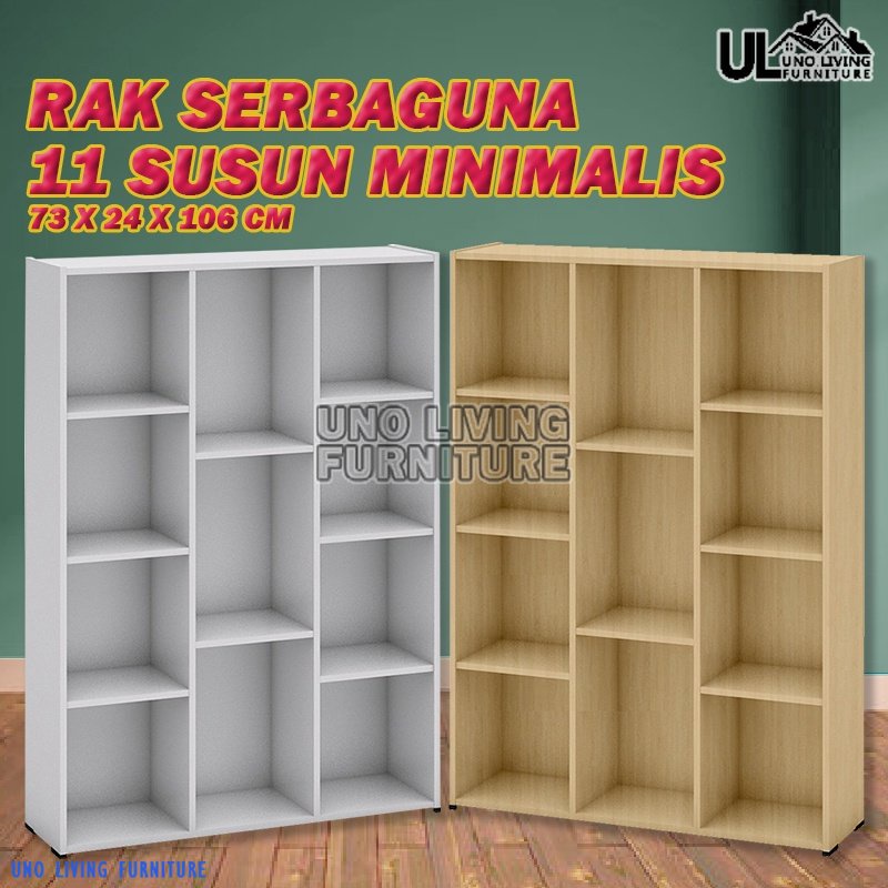LEMARI RAK BUKU SERBAGUNA 11 RAK KAYU TERBARU MURAH LEMARI BUKU RAK BUKU SERBAGUNA RAK SERBAGUNA RAK MINIMALIS