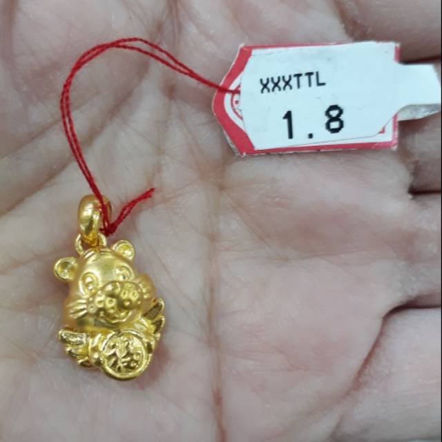 Liontin emas 24k macan koin