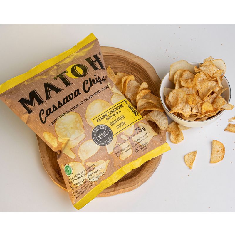 MATOH Cassava Chips - Keripik Singkong ORIGINAL SOYA Gluten Free &amp; Non Msg 75 g