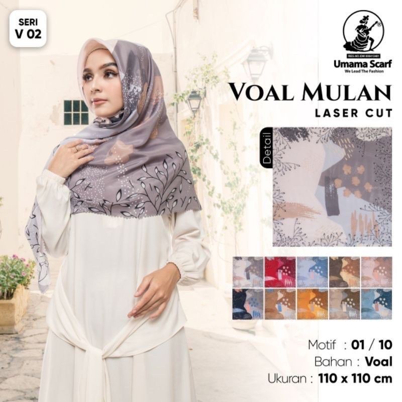 Voal Mulan Umama/ Jilbab segi empat motif