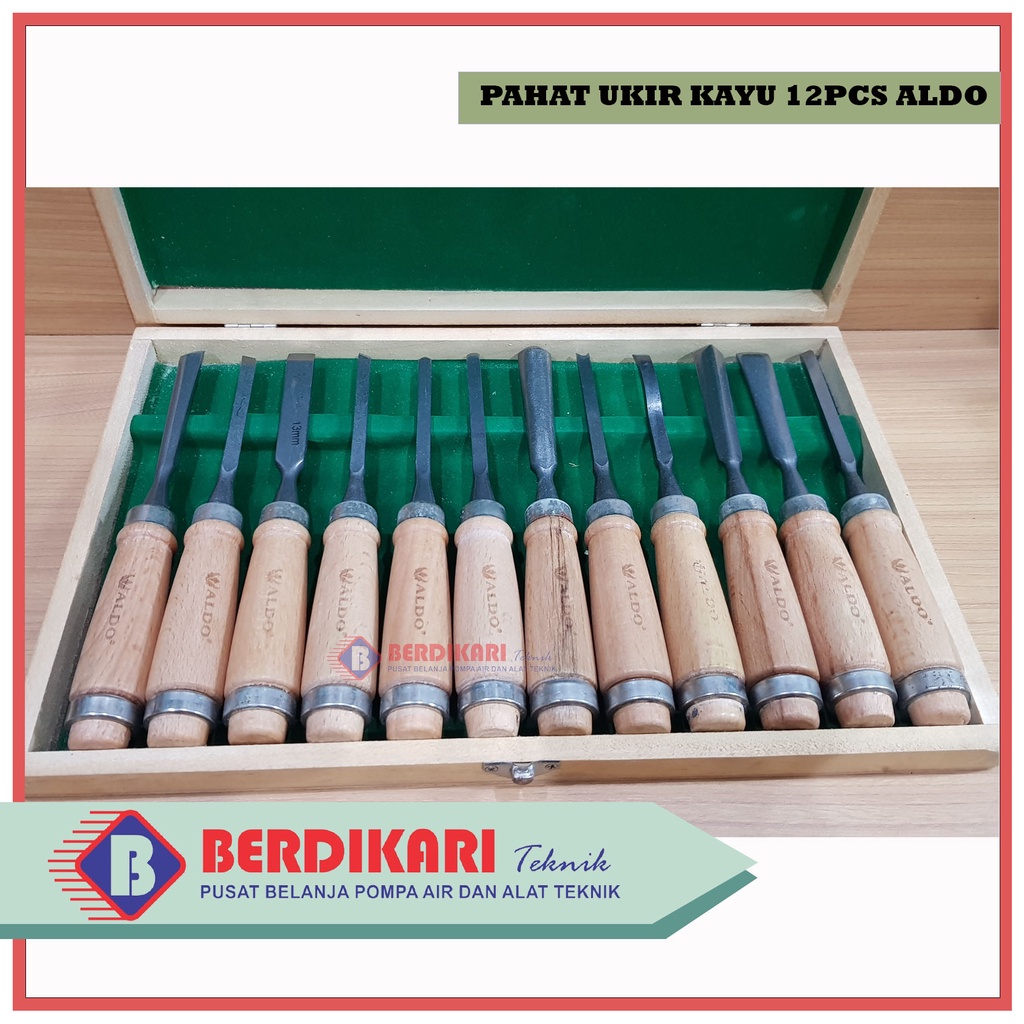 ALAT PAHAT KAYU - UKIR KAYU ALDO - PAHAT KAYU SET 12PCS
