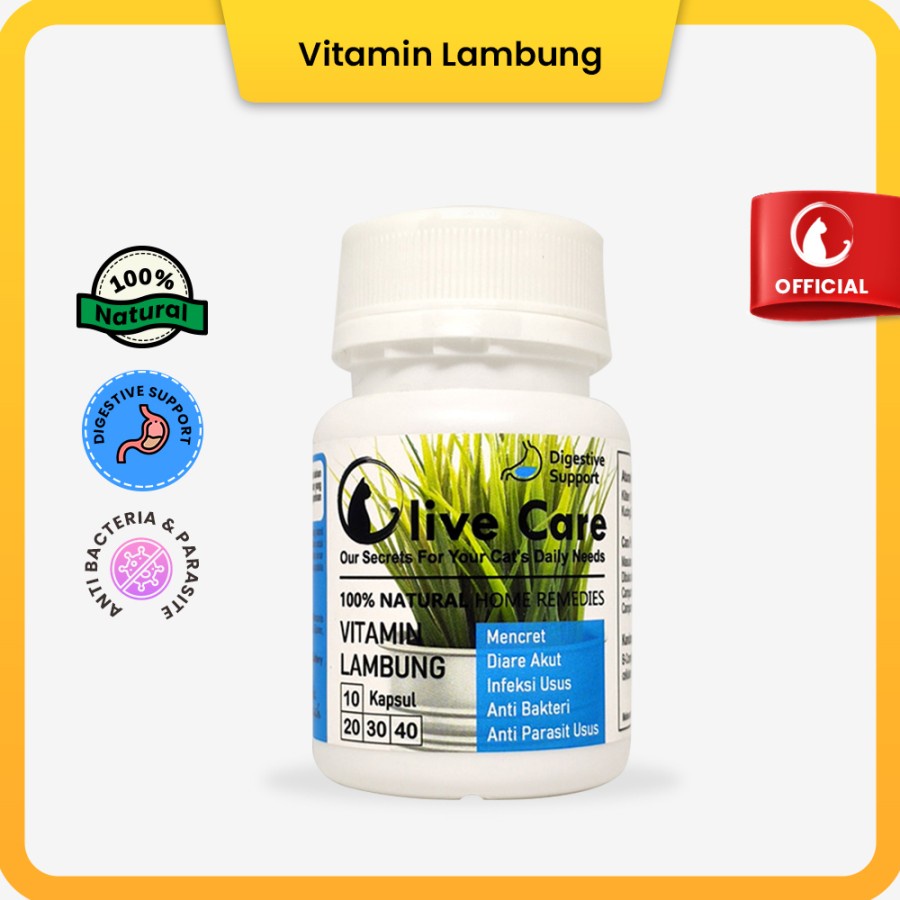 Olive Care Vitamin Lambung Kucing Mencret, Diare Akut, Pup Berdarah, Radang Usus