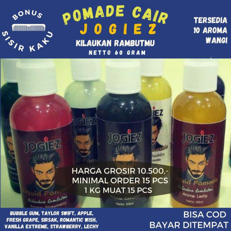 Paket 15 Pcs Liquid Pomade Oil Based Cair Minyak Rambut Pomade Cair Pomade Spray Cair Jogiez