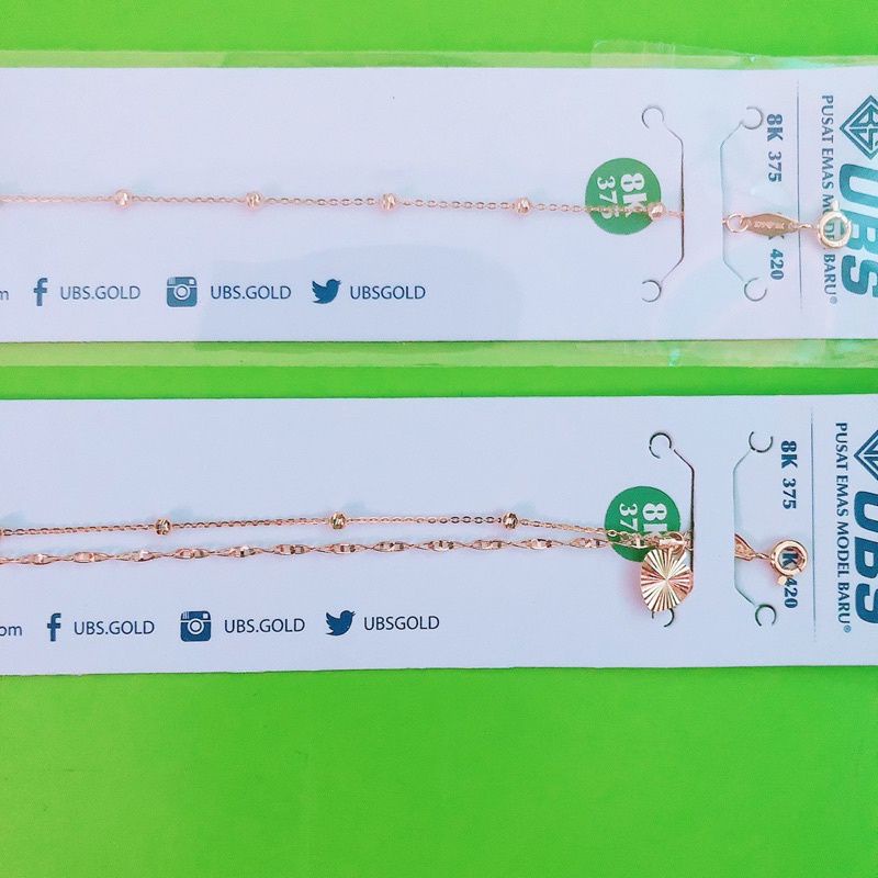 GELANG JEDAR 1 LAYER DAN 2 LAYER BERAT RINGAN UBS 375 8K