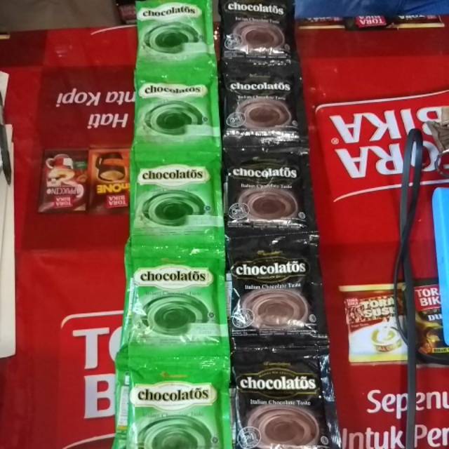 

Chocolatos rasa matcha latte dan chocolates drink isi 10pcs