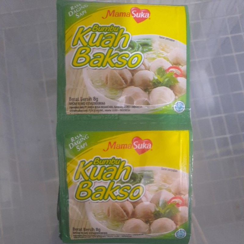 

Mama suka bumbu kuah bakso rasa daging sapi 8grx12 (renceng)