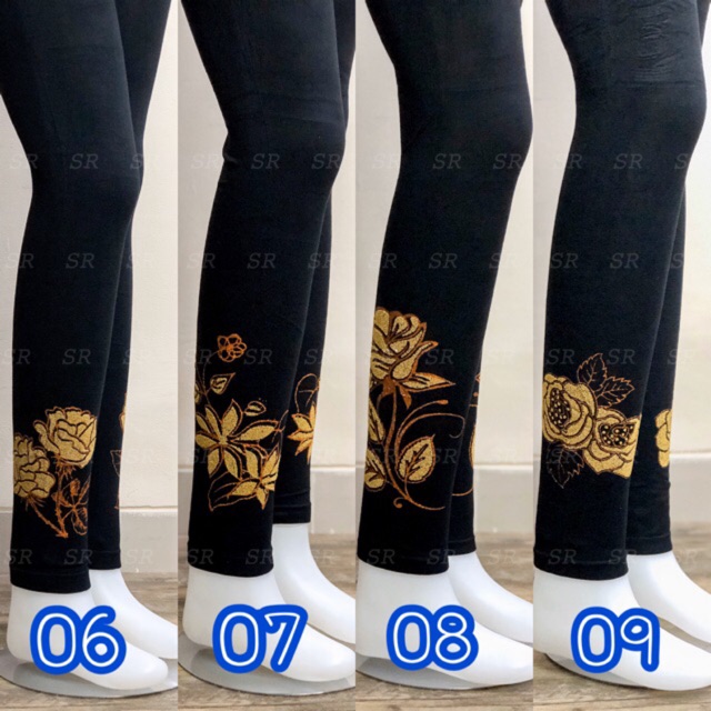 Legging Import Wanita Bunga Pasir Fashion Melar Jumbo