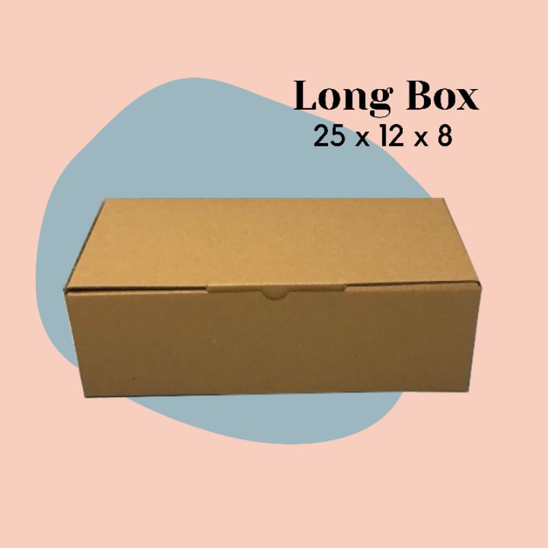 

LONG BOX // KARDUS DIE CUT KARTON COKLAT PACKAGING 25x12x8 / DUS CHIFFON /KEMASAN SNACK