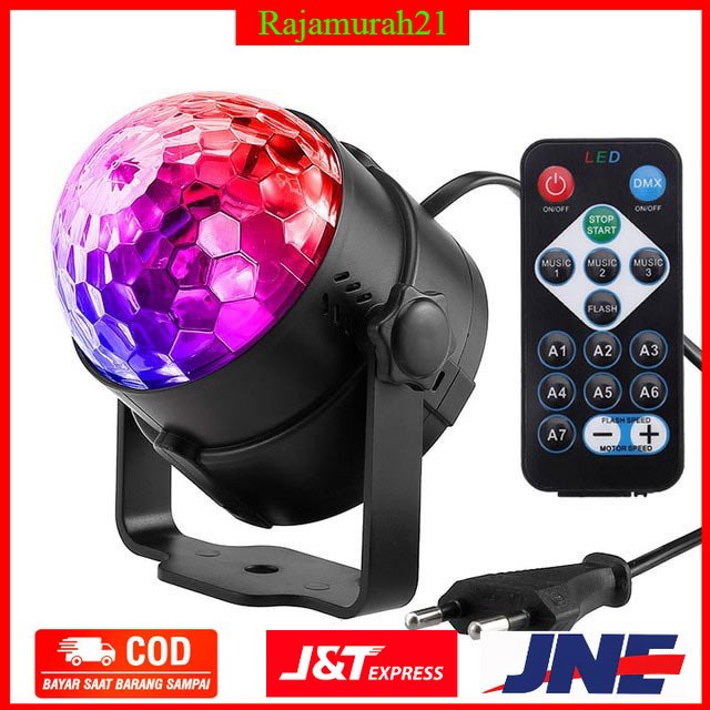 AGM Proyektor LED Lampu Disco + Remote Control EU Plug - Multicolor - OMLL7IMC