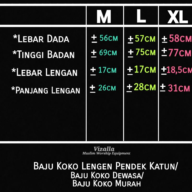 Baju Koko Lengan Pendek Katun/ Baju Koko Dewasa/ Baju Koko Murah/ BK-02