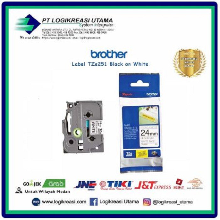 

Label Tape Brother TZe251 24mm Black on White