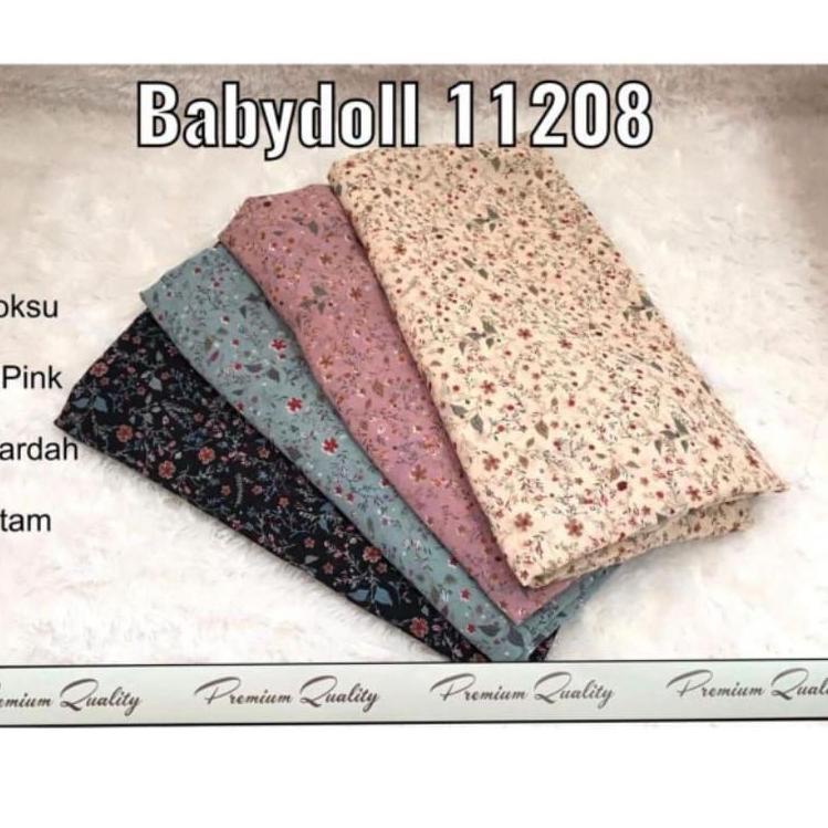 Sangat Nyaman.. gamis terbaru bahan seruty babydoll motif print bunga kecil serian 4A