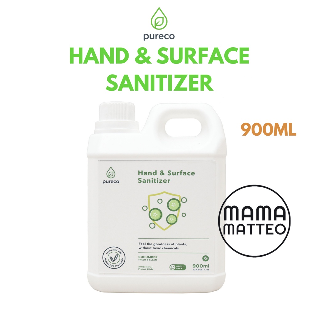 Pureco 900ml : Detergent Floor Cleaner Dish Bottle Softener Vegetable Fruit Wash Sanitizer Handsoap Multisurface Bed Fabric Sanitizing Water / Jerigen Jerrycan Refill size / BANDUNG