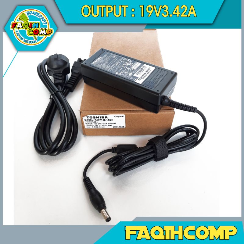 ORIGINAL Adaptor Adapter Charger Casan Laptop Toshiba 19V 3.42A 65W DC (5.5x2.5mm)