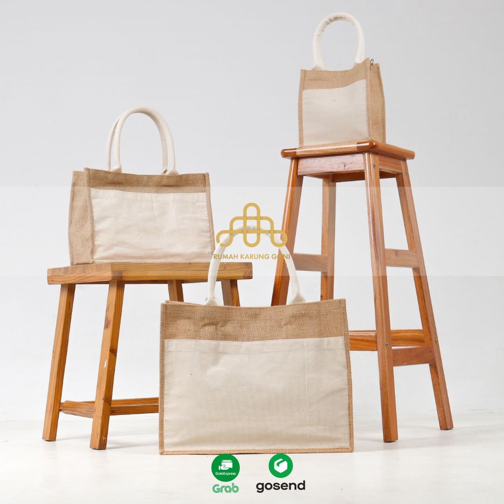 Totebag FAGU Goni - Tas Goni Kombinasi Canvas - Tas Aesthetic Eco Friendly