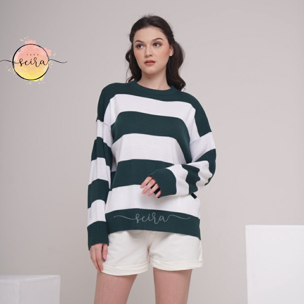 [BISA COD] Eira Sweater Rajut Oversize Atasan Knitted