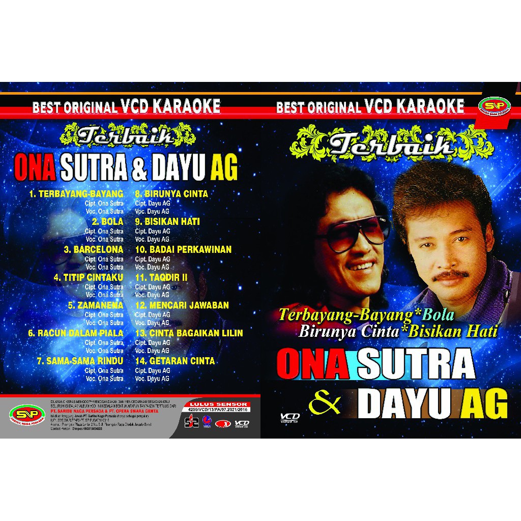 Vcd Original Dangdut Lawas - Terbaik Ona Sutra &amp; Dayu AG