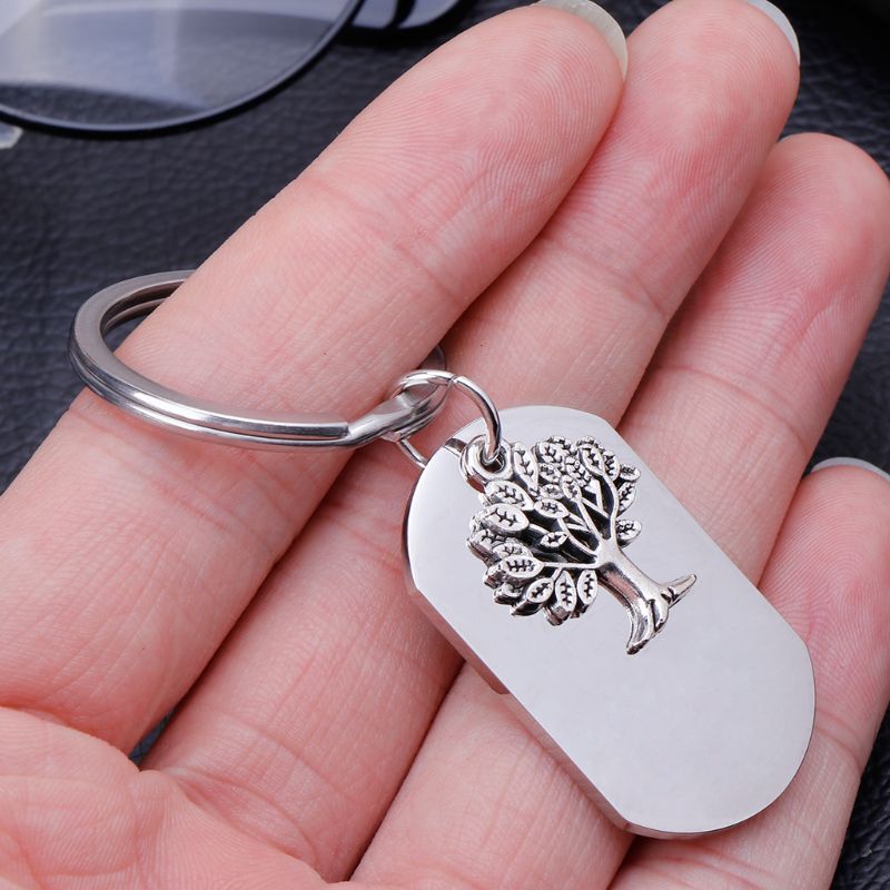 SIY  Key Ring Silver Fashion Men Life Tree Keys Storage Keychain Jewelry Dog Collar Identify Pendant Organizer Portable Alloy Rings Decoration