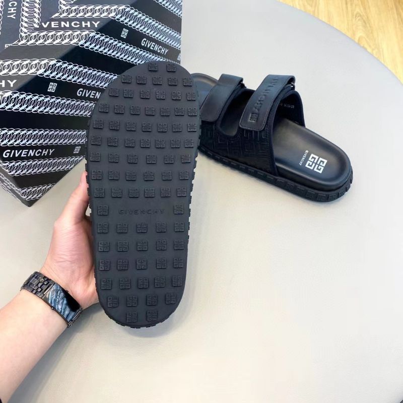 sendal flat selop cowok gchy sandal mirror pria hitam men slippers P1SHOES