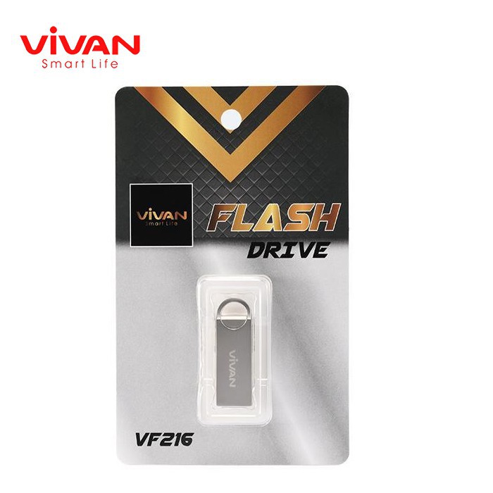 Flashdisk VIVAN VF216 16GB with 360 Rotation Design Silver - Garansi Resmi 5 Tahun