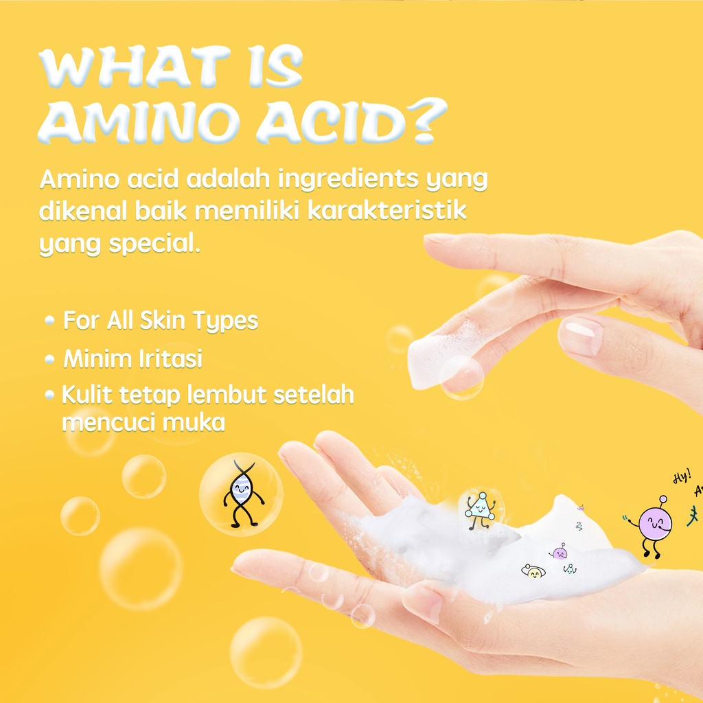 YOU Hy! Amino Facial Wash Glo-Win Brightening 100gr Sabun Cuci Muka YOU Hy! Amino