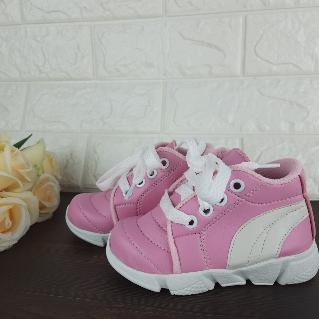 [TAMAN SEPATUKU] SEPATU TRENDY MURAH SNEAKER PINK TALI ANAK PEREMPUAN USIA 1 2 3 4 5 6 TAHUN FAX07