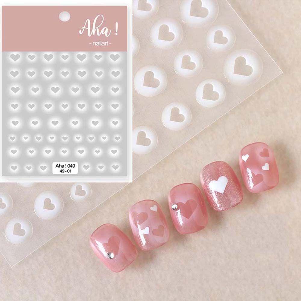 Mxbeauty Stiker Kuku Tembus Cinta Manis Hati Perekat Diri Bintang Berujung Lima Bintang Nail Decals