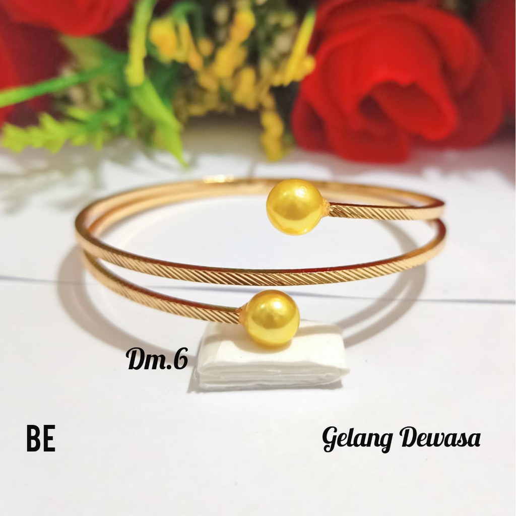 Gelang Dewasa TITANIUM Mutiara Gold dan Silver perhiasan Wanita Varian Motif (COD)