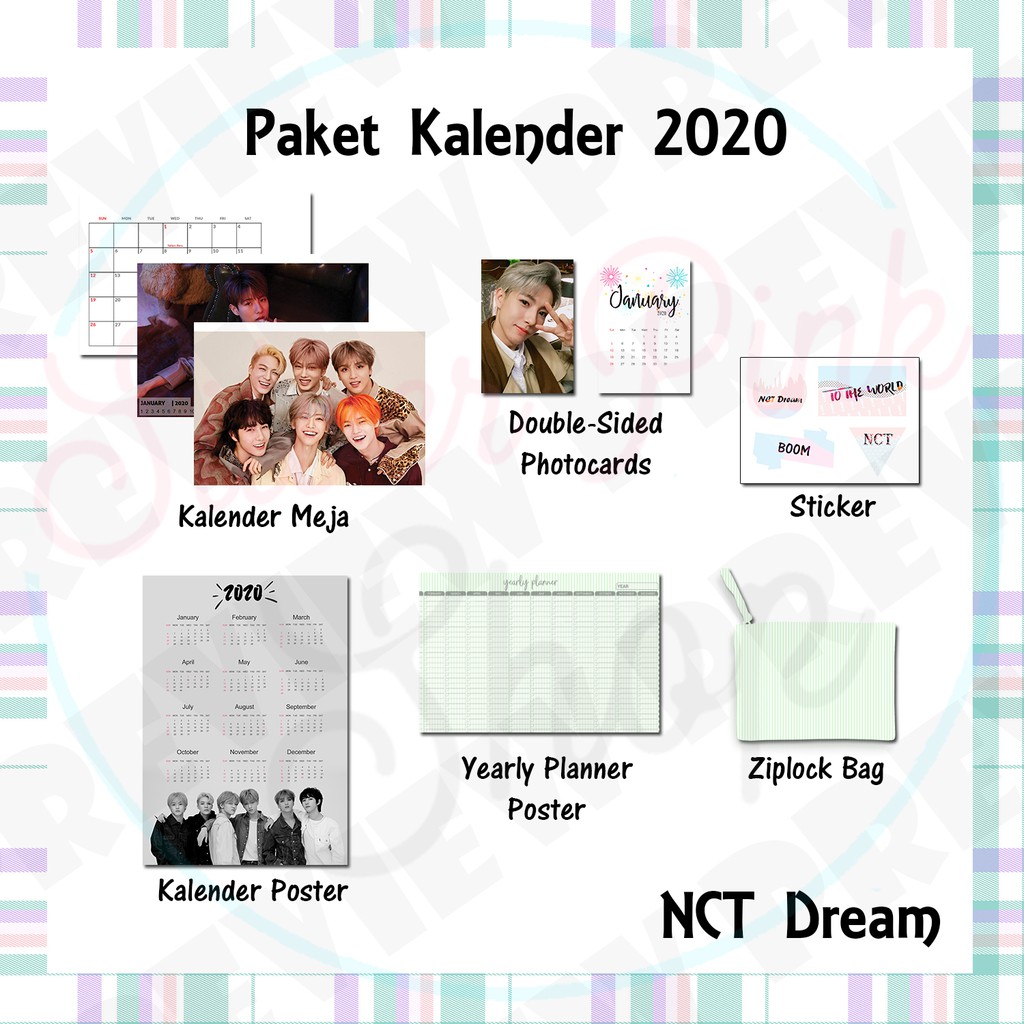 Po Paket Kalender 2020 Exo Super Junior Nct 127 Nct Dream Wayv Red Velvet