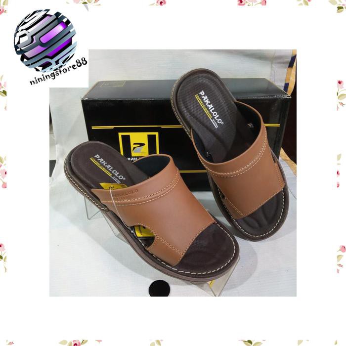 Sandal sendal pria casualkulit asli pakalolo hitam art N0945 SL271